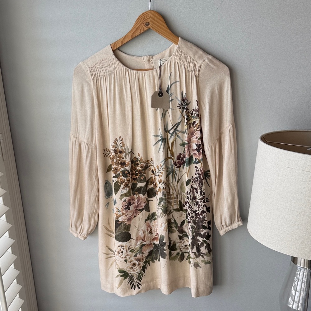ZARA NWT Girls Floral Long Sleeve Dress Sz‎ 11/12